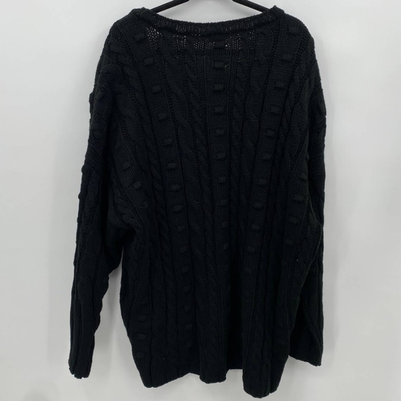 AFRM Boston Black Chunky Cable High Low Sweater - Picture 2 of 7